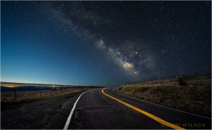 Dawn's glow brightens the horizon over the Kneeland Road as the Milky Way begins to fade.
