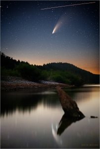 International Space Station passing Comet NEOWISE above the Eel River, California